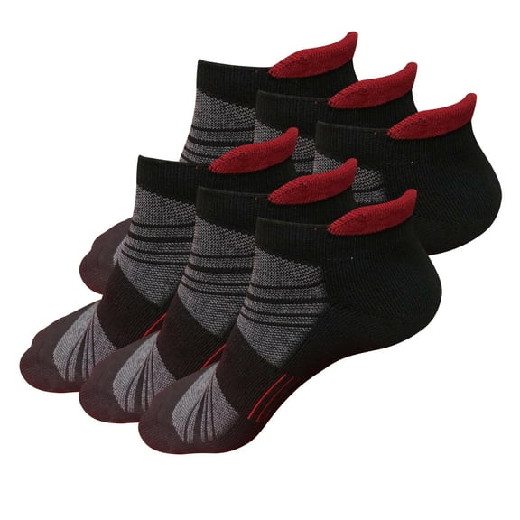 6 Pairs Mens Athletic Cotton No Show Low Cut Ankle Breathable Casual Socks with Cushioned Tab for Sports Running Jogging Cycling
