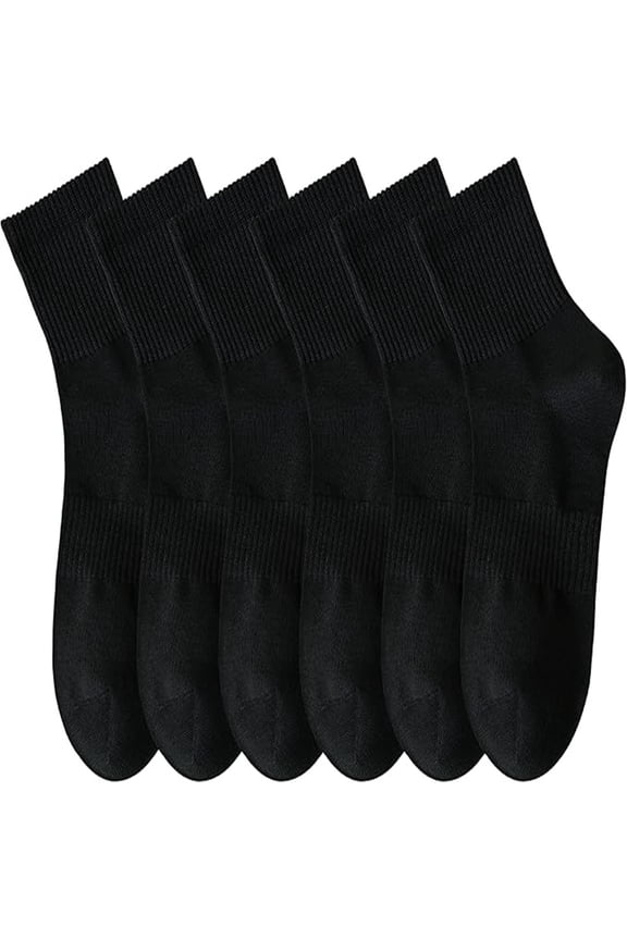 6 Pairs Mens Athletic Cotton Quarter Crew Socks Moisture Wicking Odor Control Arch Support Compression Running Socks for men