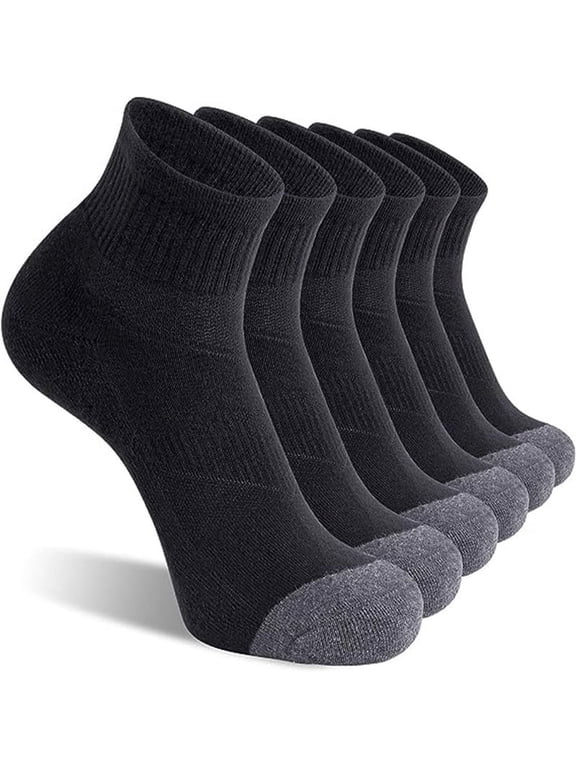 6 Pairs Mens Breathable and Soft Sports Socks Anti Silp Sweat-Wicking Crew Socks