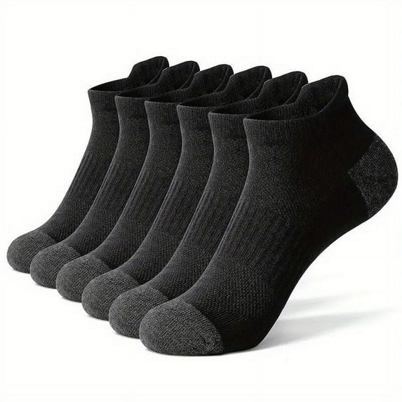 6 Pairs Mens Breathable and Soft Sports Socks Anti Silp Sweat-Wicking Crew Socks