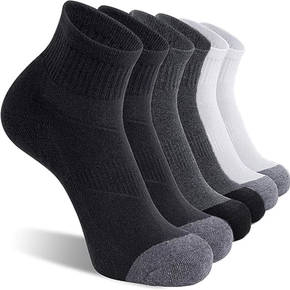6 Pairs Mens Breathable and Soft Sports Socks Anti Silp  Sweat-Wicking Crew Socks