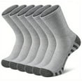 thumbnail image 1 of 6 Pairs Mens Cushioned Crew Socks, Moisture Wicking Athletic Work Socks, 1 of 6