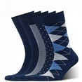 thumbnail image 1 of 6 Pairs Mens Dress Socks, Breathable, Sweat-Wicking Thermal Crew Socks with Geometric Patterns Bussiness Socks, 1 of 4