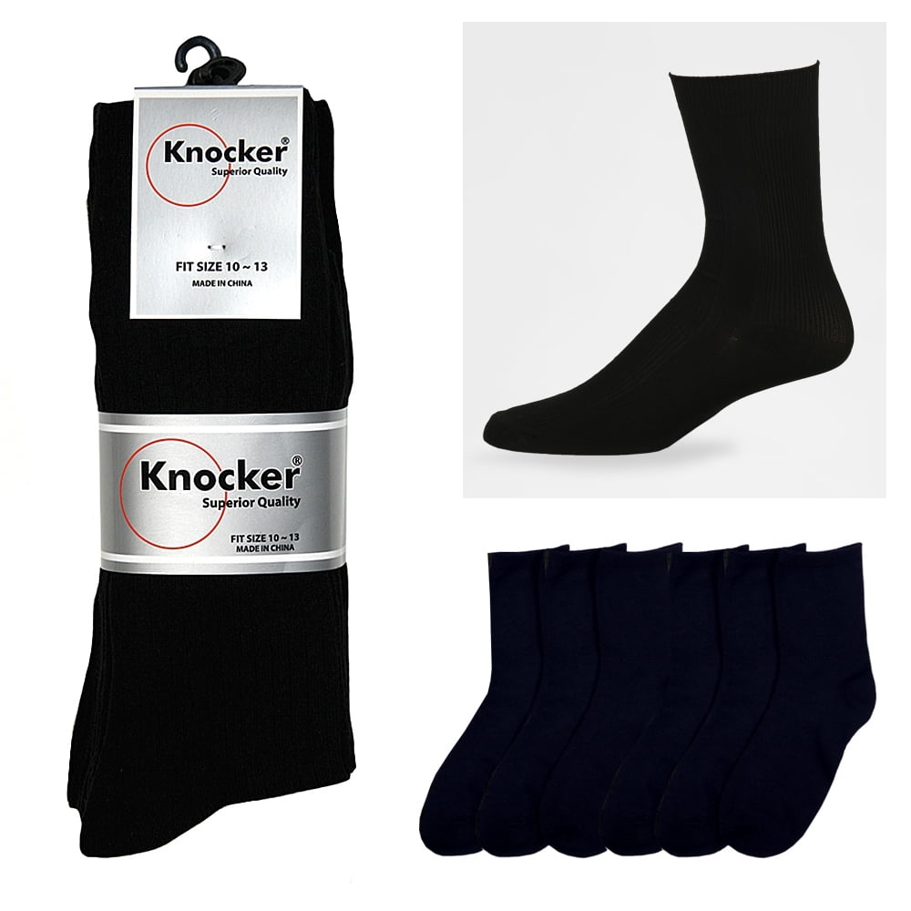 ALLTOPBARGAINS 6 Pairs Mens Dress Socks Fashion Classic Casual Crew Size 10-13 Black New Lot