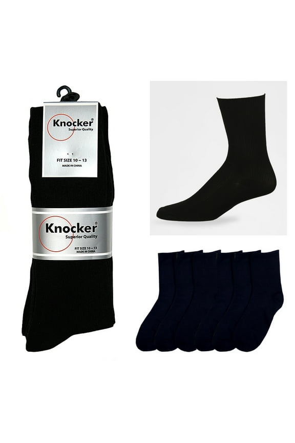 6 Pairs Mens Dress Socks Fashion Classic Casual Crew Size 10-13 Black New Lot