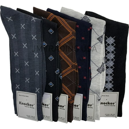 6 Pairs Mens Dress Socks Printed Assorted Styles Casual Work Size 10-13 Crew price history and forecast - Knocker