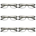 thumbnail image 1 of 6 Pairs Mens Metal Frame Spring Hinge Blue Light Blocking Reading Glasses Readers +1.50, 1 of 6