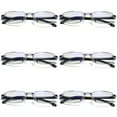 thumbnail image 1 of 6 Pairs Mens Rectangular Rimless Blue Light Blocking Reading Glasses Unisex Readers +1.00, 1 of 6