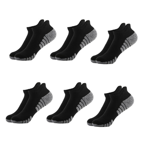 6 Pairs Mens Socks, Anti-Blister Cushioned Breathable Running Cotton Socks, Athletic Ankle Sports Socks,XL