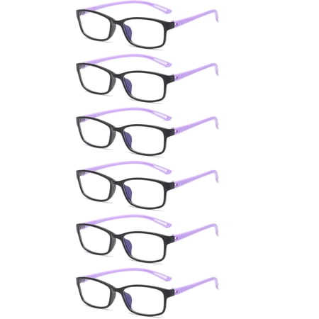 6 Pairs Mens Womens TR90 Reading Glasses Blue Light Blocking Reader Glasses