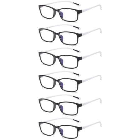 6 Pairs Mens Womens TR90 Reading Glasses Blue Light Blocking Reader Glasses