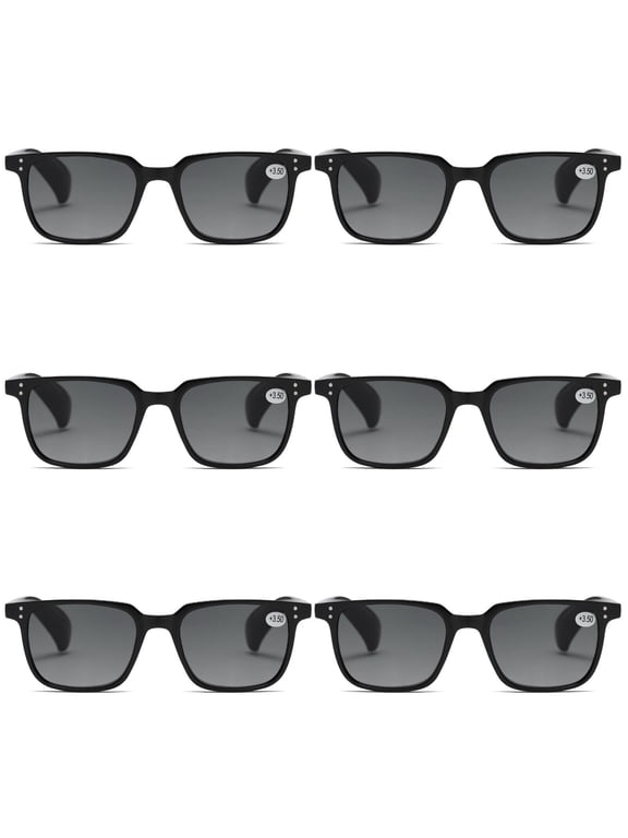 6 Pairs Mens Womens Unisex Reading Sunglasses Magnified Full Tinted Lens Sun Readers +0.75