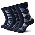 thumbnail image 1 of 6 Pairs Merino Wool Socks for Men, Mens Black Winter Thermal Wool Dress Crew Hiking Socks, 1 of 7