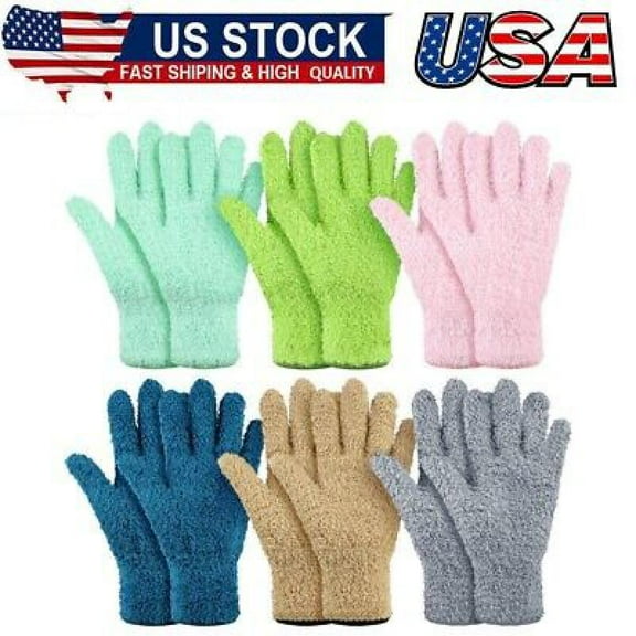 6 Pairs Microfiber Dusting Gloves, Dusting Cleaning Gloves Microfiber Gloves