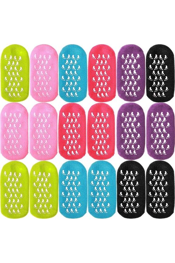 6 Pairs Moisturizing Socks Gel Socks Extra Soft Gel Socks Gel Spa Socks for Dry Cracked Feet Skins Gel Lined Feet Care Socks for Repairing Softening Feet Dry Cracked (Multicolored)