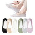 thumbnail image 1 of 6 Pairs Multicolor No Show Socks Womens, Nylon Invisible Liner for Flats Loafers, 1 of 3