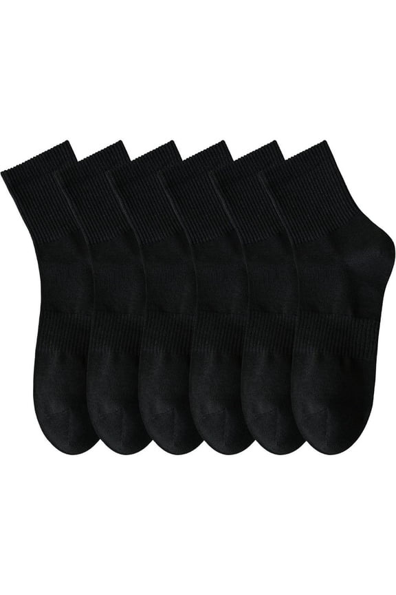 6 Pairs Natural Anti Odor Cotton Socks, Comfortable Breathable Casual Socks, Unisex Cushioned Running Hiking Multi Sports Socks