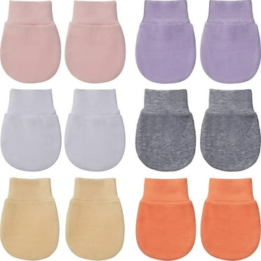 6 Pairs Newborn Baby Mittens No Scratch Gloves Infant Toddler Anti Scratch Unisex Mittens for 0-3 Months Girls Boys