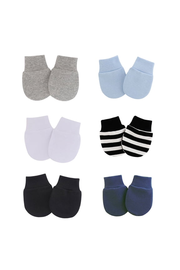 6 Pairs Newborn mittens Baby Toddler Gloves Scratch free mittens for babies 0-6 months for boys and girls
