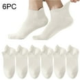 thumbnail image 1 of 6 Pairs No Show Ankle Socks Unisex Breathable Low Cut Casual Socks for Men Women White No Show Socks for Flats One Size, 1 of 7