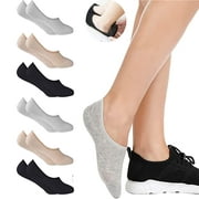 6 Pairs No Show Socks For Women, Women's Cotton Invisible Socks Non Slip Socks(US Womens Shoe 5-8)