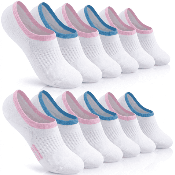 6 Pairs Socks Womens Cushioned Low Cut Invisible Liner Socks for Sneakers Casual Daily Wear