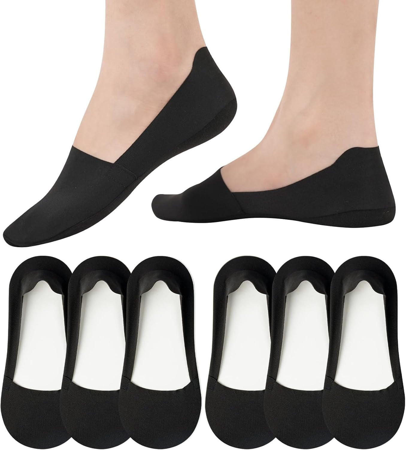 No Show Socks Nylon Foot Liners No Show Socks Reviews 6-Pack