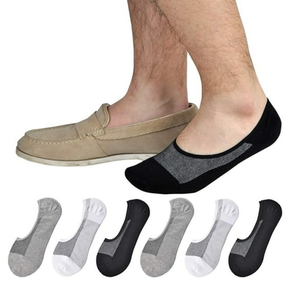 6 Pairs No Show Socks for Men, Casual Anti-skid Invisible Cotton Socks, Short Casual No Show Socks Office Stationery & Supplies