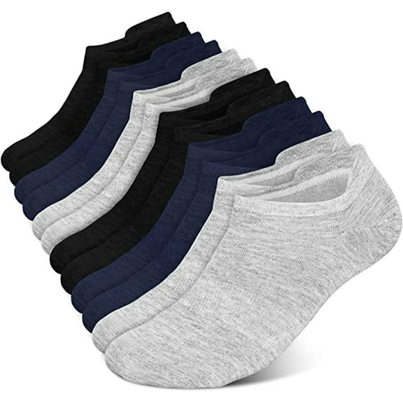 6 Pairs No Show Socks for Men,Mens Low Cut Invisible Ankle Socks,Non Slip Cotton Casual Sneaker Trainer Socks with Arch Support(7-13)
