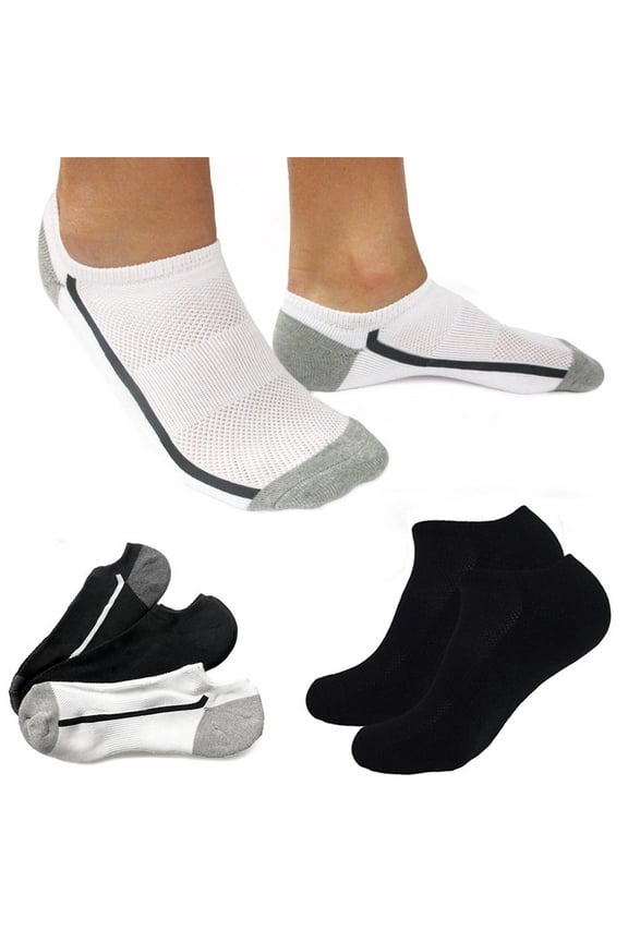 6 Pairs No Shows Low Socks Breathable Non Slip Invisible Sports 10-13 Men Women