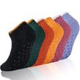 thumbnail image 1 of 6 Pairs Non Slip Hospital Socks for Women Fluffy Fuzzy Slipper Socks with Grips, 1 of 6