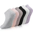 thumbnail image 1 of 6 Pairs Non Slip Hospital Socks for Women Fluffy Fuzzy Slipper Socks with Grips, 1 of 6