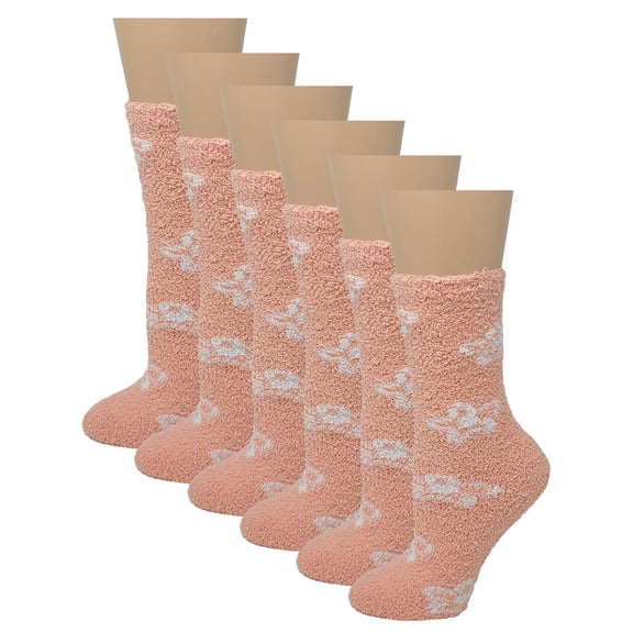 6 Pairs Non-slip Hospital Socks Cozy Fuzzy Slipper Grip Socks