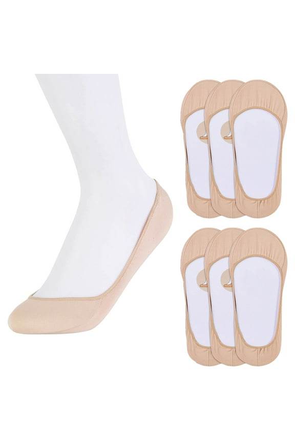 6 Pairs Nude Womens No Show Socks Footies Loafer Boat Liner Low Cut Girls