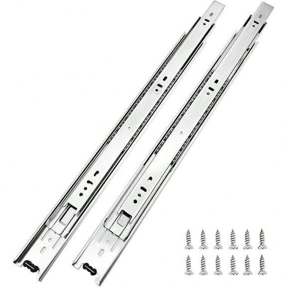 6 Pairs Of 14 Inch Hardware 3Section Full Extension Ball Bearing Side Mount Drawer Slides100 LB Capacity Drawer Slide
