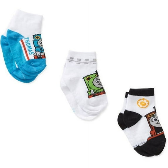 6 Pairs Of Thomas and Friends Blue Brown and Green Engine Sock Set ( Size 2-4)