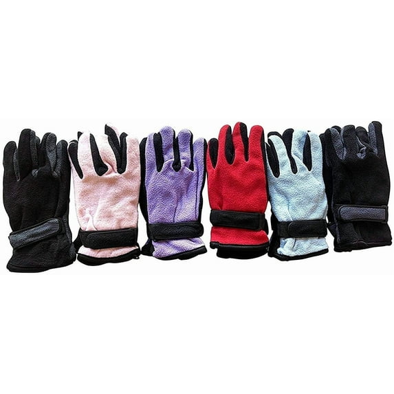 6 Pairs Of Woman's Warm Winter Fleece Gloves