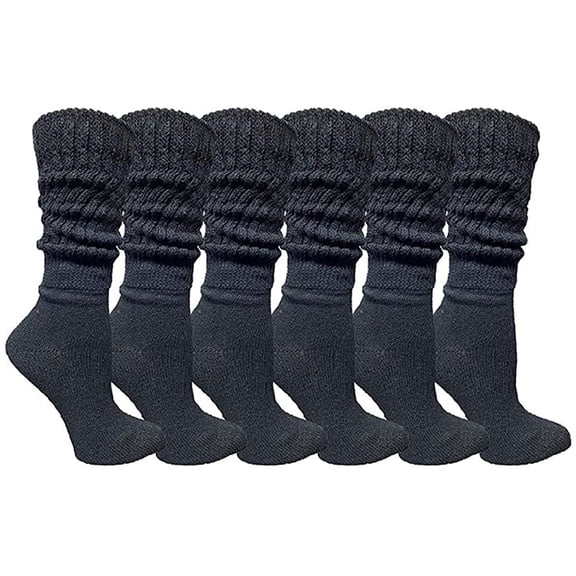 6 Pairs Of Yacht & Smith EXTRA THICK Slouch Socks for Women, Extra Heavy Slouchy Ladies Cotton Crew Boot Socks