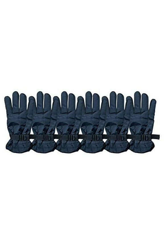 6 Pairs Of Yacht & Smith Mens Black Water Proof Winter Glove With Gripper Palm