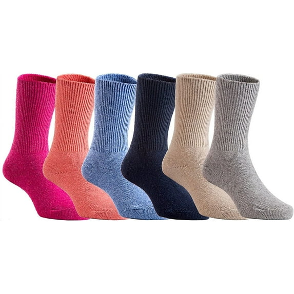 6 Pairs Pack Children Wool Socks Solid Color Size 0M-1Y(Blue,Grey,Navy,Rose,Orange,Beige)