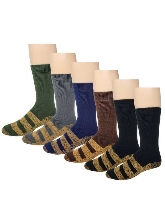 6 Pairs Pack DIFFERENT TOUCH Winter Heated Warmth Lodge Non Skid Socks Chirstmas Present For Man