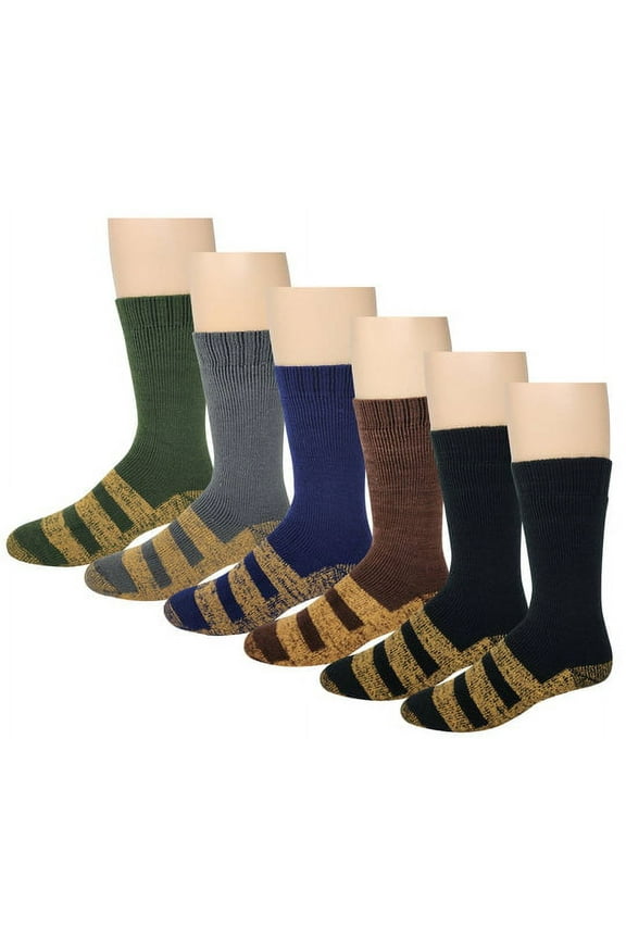 6 Pairs Pack DIFFERENT TOUCH Winter Heated Warmth Lodge Non Skid Socks Chirstmas Present For Man
