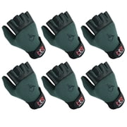 6 Pairs Pack Set Wheelchair Gloves Mobility Disability Workout Fingerless Long Thumb Leather Palm Gloves Black/Grey-M