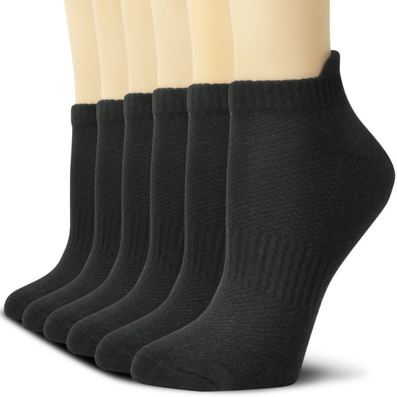 6 Pairs Performance Heavy Cushioned Running Sports Ankle Breathable Cotton Socks For Men and Women Comfort Low Cut Quarter Athletic Socks