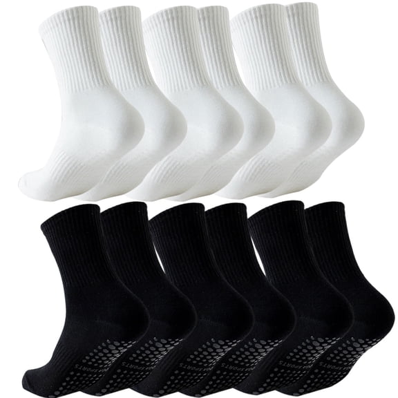 6 Pairs Pilates Socks with Grips for Women, Non Slip Yoga Grip Socks, Grippy Ballet Barre Socks for Dance Hospital