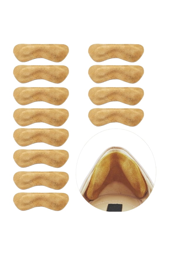 6 Pairs Premium 0.35" Thick Leather Heel Grips - Anti-Slip Cushioning Inserts for Heel Pain, Universal Fit for Men/Women Shoes, Ideal for High Heels & Loafers