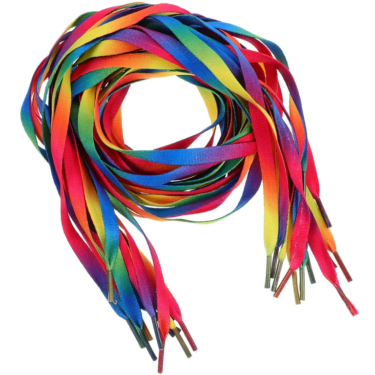 Pairs Rainbow Shoelaces 1M Gradient Colorful Shoe Laces Flat