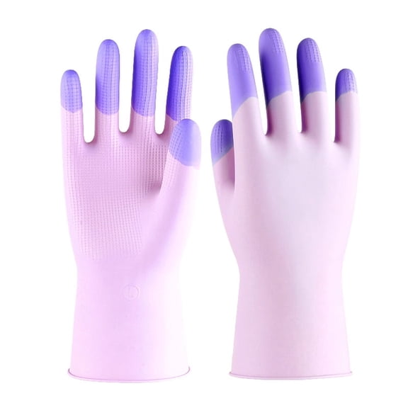6 Pairs Rubber Cleaning Gloves for Dishwashing, Reusable Thickened Kitchen Gloves for Household Cleaning, Non-Slip Dish Washing Gloves for Women