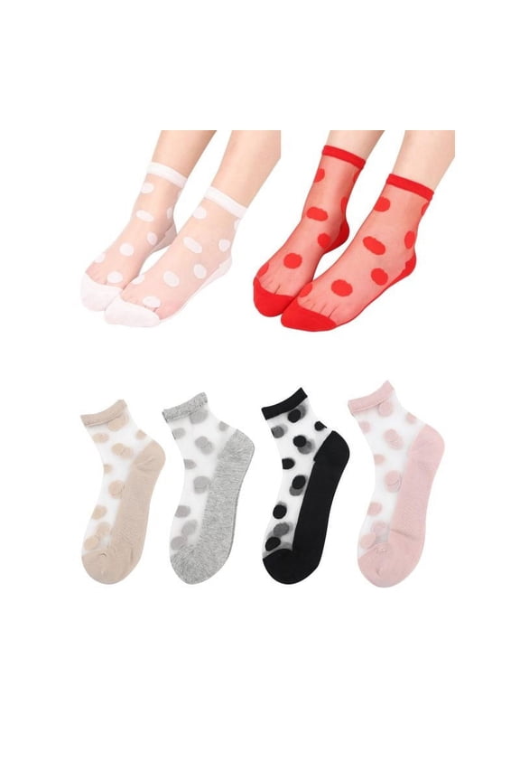 6 Pairs Sheer Socks,See Through Mesh Socks for Women,Ankle High Transparent Socks Tulle Socks keep their color, and are thin