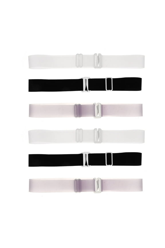 6 Pairs Silicone Shoulder Strap Bra Extenders Clips to Hide Straps Miss Black